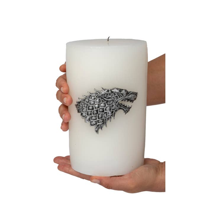 Insight Editions - #1 Pop Culture Publisher - Wholesale Pillar Candle - Game of Thrones: House Stark Sculpted Sigil Candle4