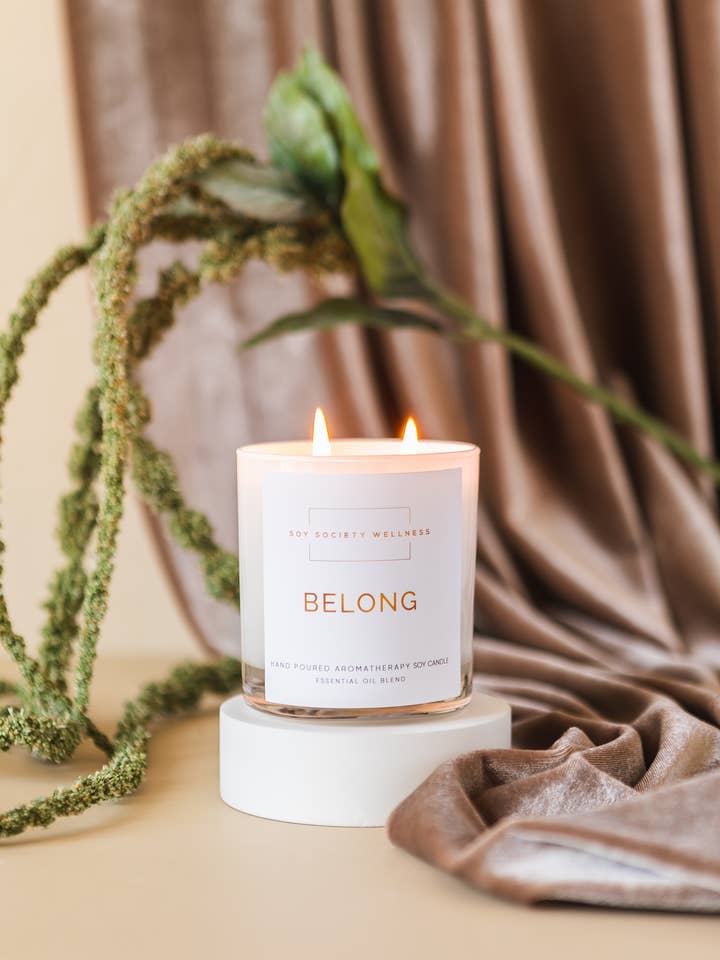 BELONG Soy Candle 10 oz | Soy Society Wellness | Jasmine for wholesale by Soy Society Wellness