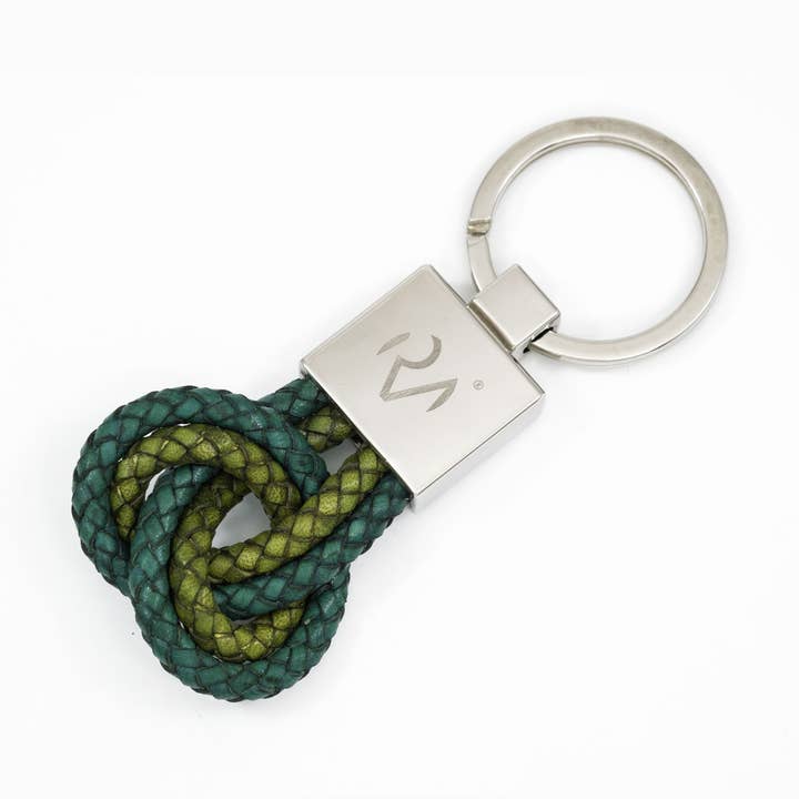 Two-tone knot Scoubidou keychain Erba/Light Green for wholesale by Roberto Mantellassi