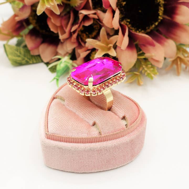 Daemon srls - Wholesale Cocktail/Statement Ring - ARIEL - ANELLO regolabile con pietra sfaccettata e zirconi20