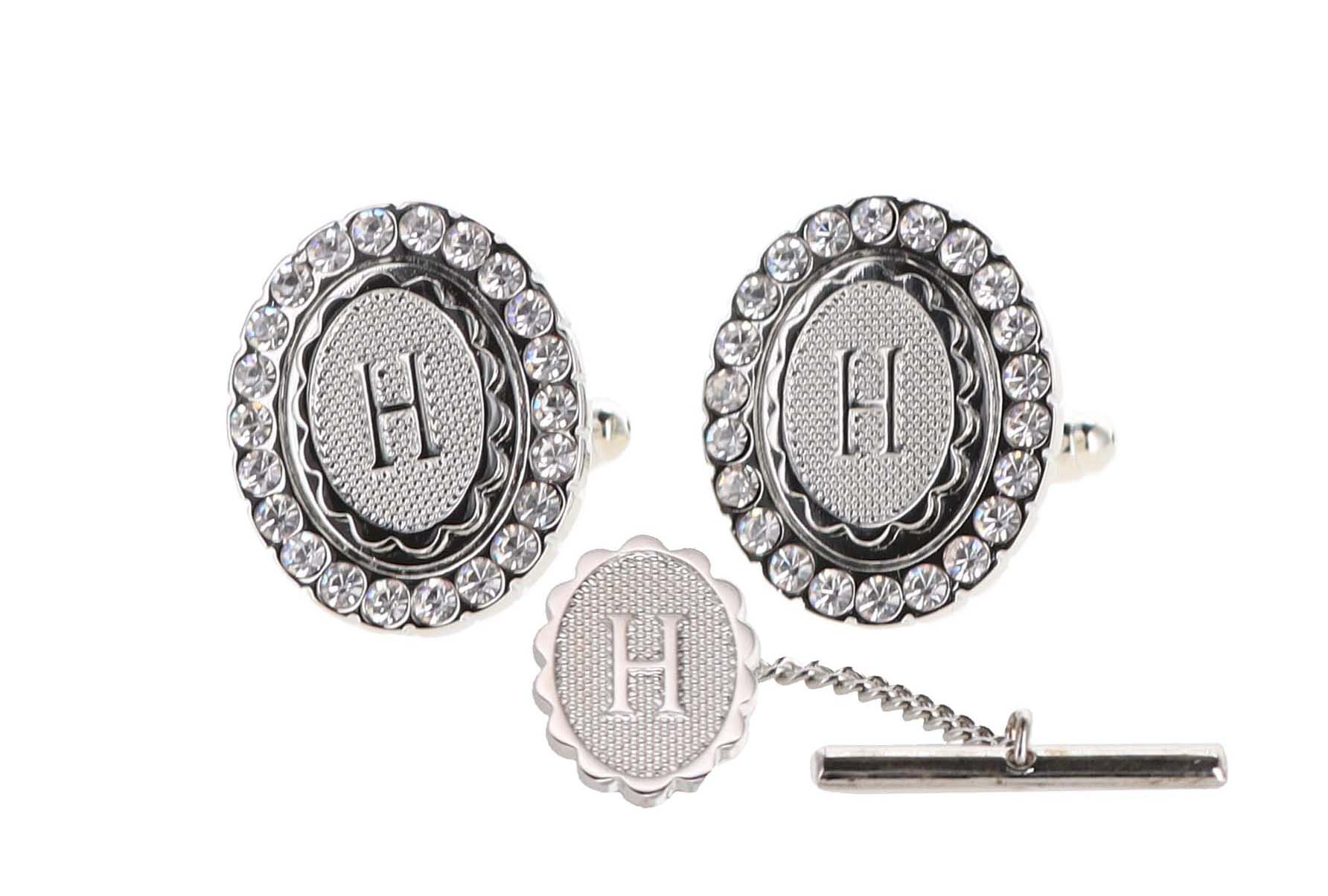 Dubal Brothers - Vendita all'ingrosso Gemelli - Gemelli e fermacravatte Vittorio Vico Bling iniziali: dalla A alla Z di Classy Cufflinks32