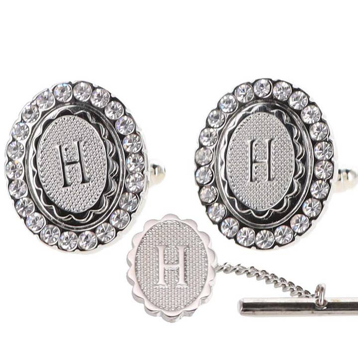 Dubal Brothers - Vendita all'ingrosso Gemelli - Gemelli e fermacravatte Vittorio Vico Bling iniziali: dalla A alla Z di Classy Cufflinks32