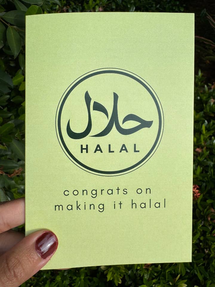 Congrats on Making It Halal | Funny Muslim Card for wholesale by Paper in the City