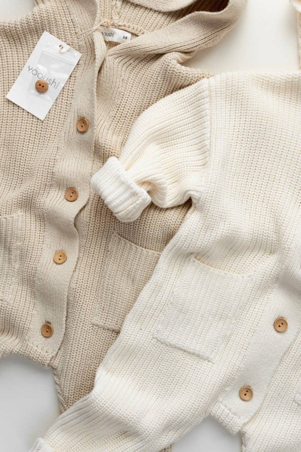 Yooushi - Wholesale Jumpsuit - Baby - Cloud Cream Hooded Knit Playsuit11