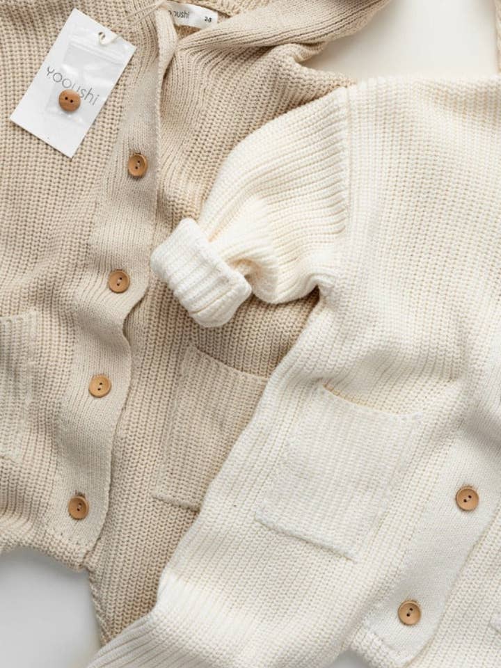 Yooushi - Wholesale Jumpsuit - Baby - Cloud Cream Hooded Knit Playsuit11