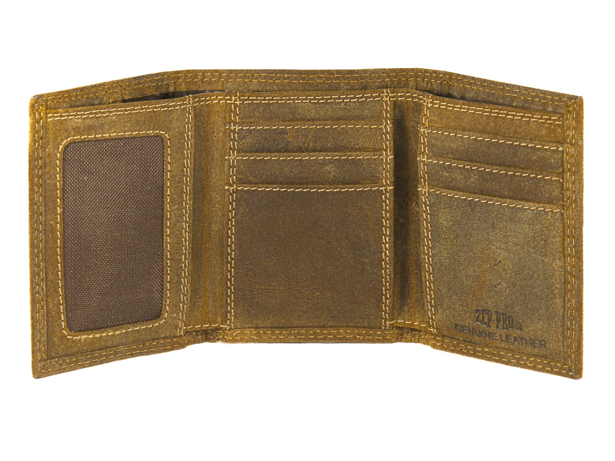 Zep-Pro - Wholesale Wallet - Men's - Shotshell Vintage Tan Leather Trifold Wallet1