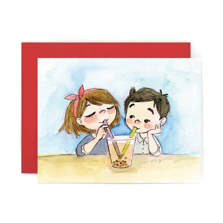 Boba Lovers Greeting Card for wholesale by Le Petit Elefant