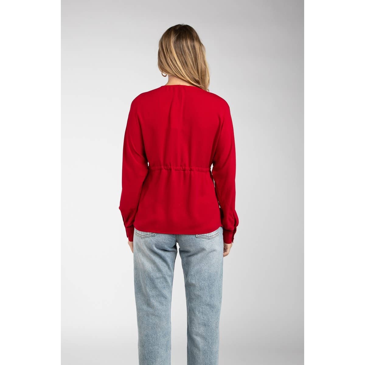 Naked Zebra Rack – Großhandel Bluse – Damen – Bluse mit Raglanärmeln und Bindedetail auf der Vorderseite16