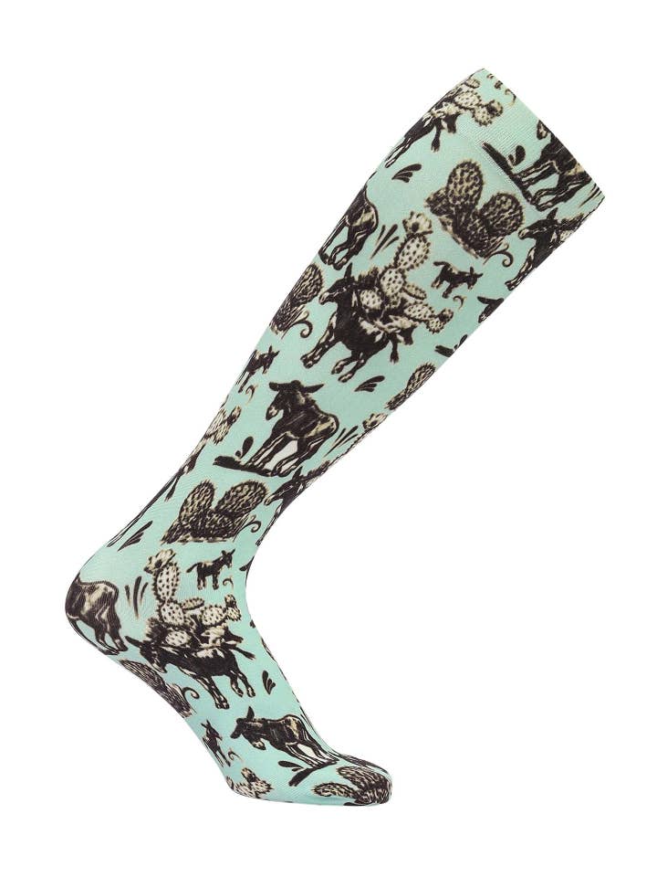 Light Green AWST Int'l Cactus Donkeys Socks for wholesale on Faire