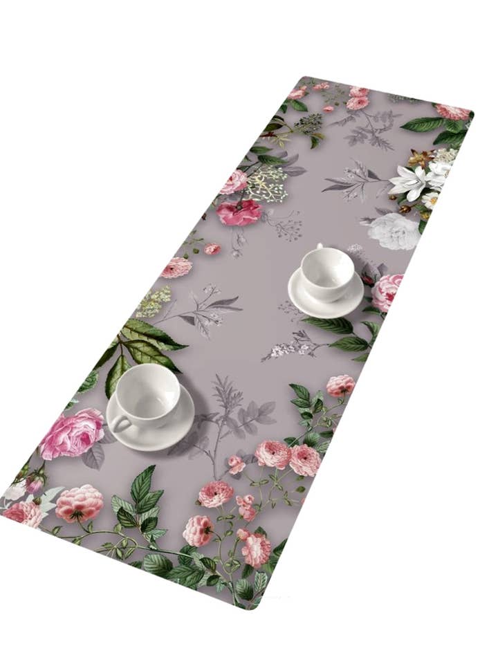 Camino de mesa Melanie Grey Bertoni de fieltro, 33 x 95 cm. para venta al por mayor de IngrossoBertoni by INCI Srl