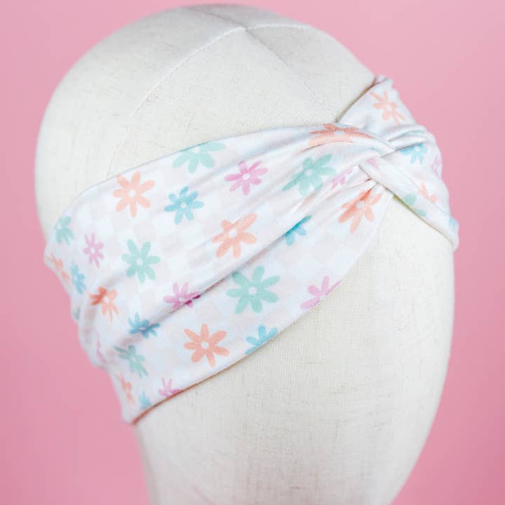 Bandeau Torsadé à Motif Floral pour la vente par Hen’s Bow Co