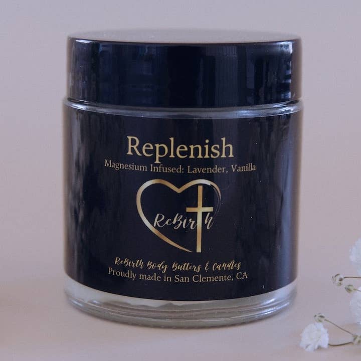 REPLENISH - Lavender & Vanilla (Magnesium Infused) for wholesale by ReBirth Body Butters, Inc