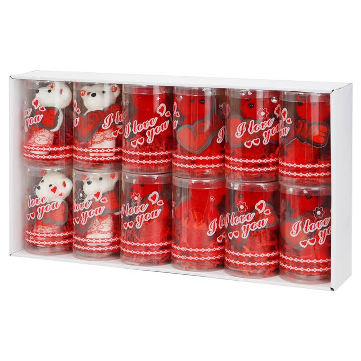 Cap Zone - Wholesale Decorative Tabletop Object - I Love You Foam Bear Gift Barrel Box1