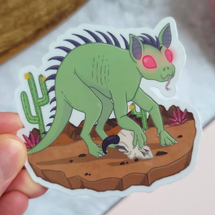 Chupacabra Vinyl Sticker, 3x2.7" for wholesale by Chez Louie Designs