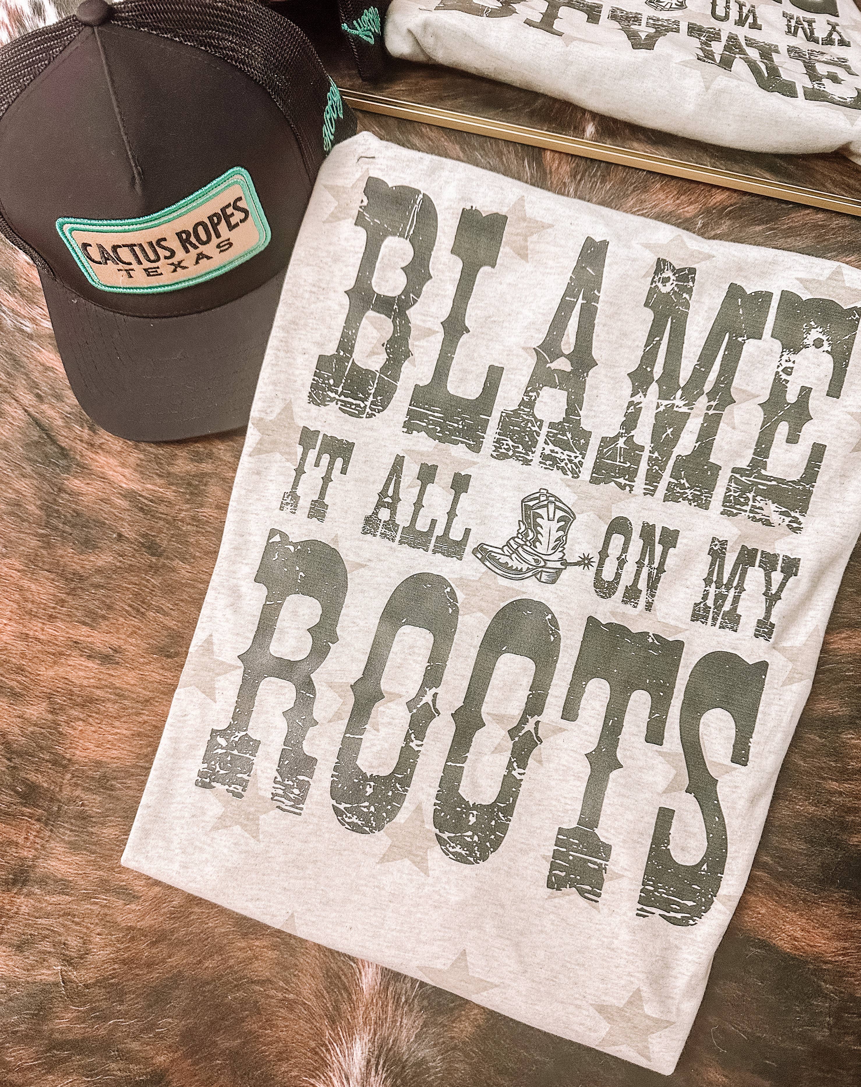 ZZ Threadz - Wholesale Screen Printed T-Shirt - Women's - Blame it all on my Roots Graphic Tee0