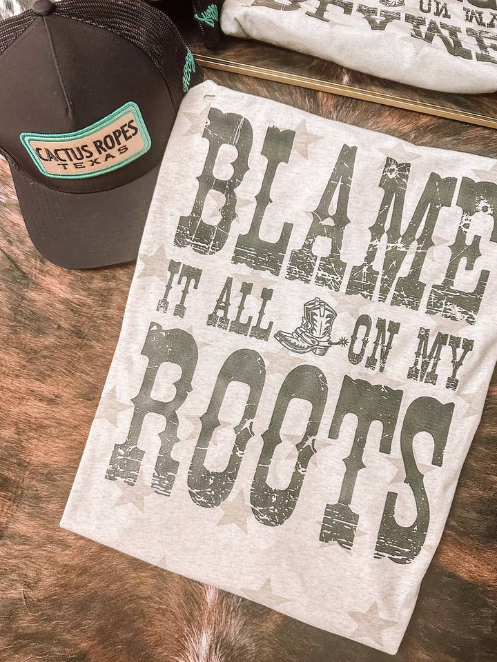 ZZ Threadz - Wholesale Screen Printed T-Shirt - Women's - Blame it all on my Roots Graphic Tee