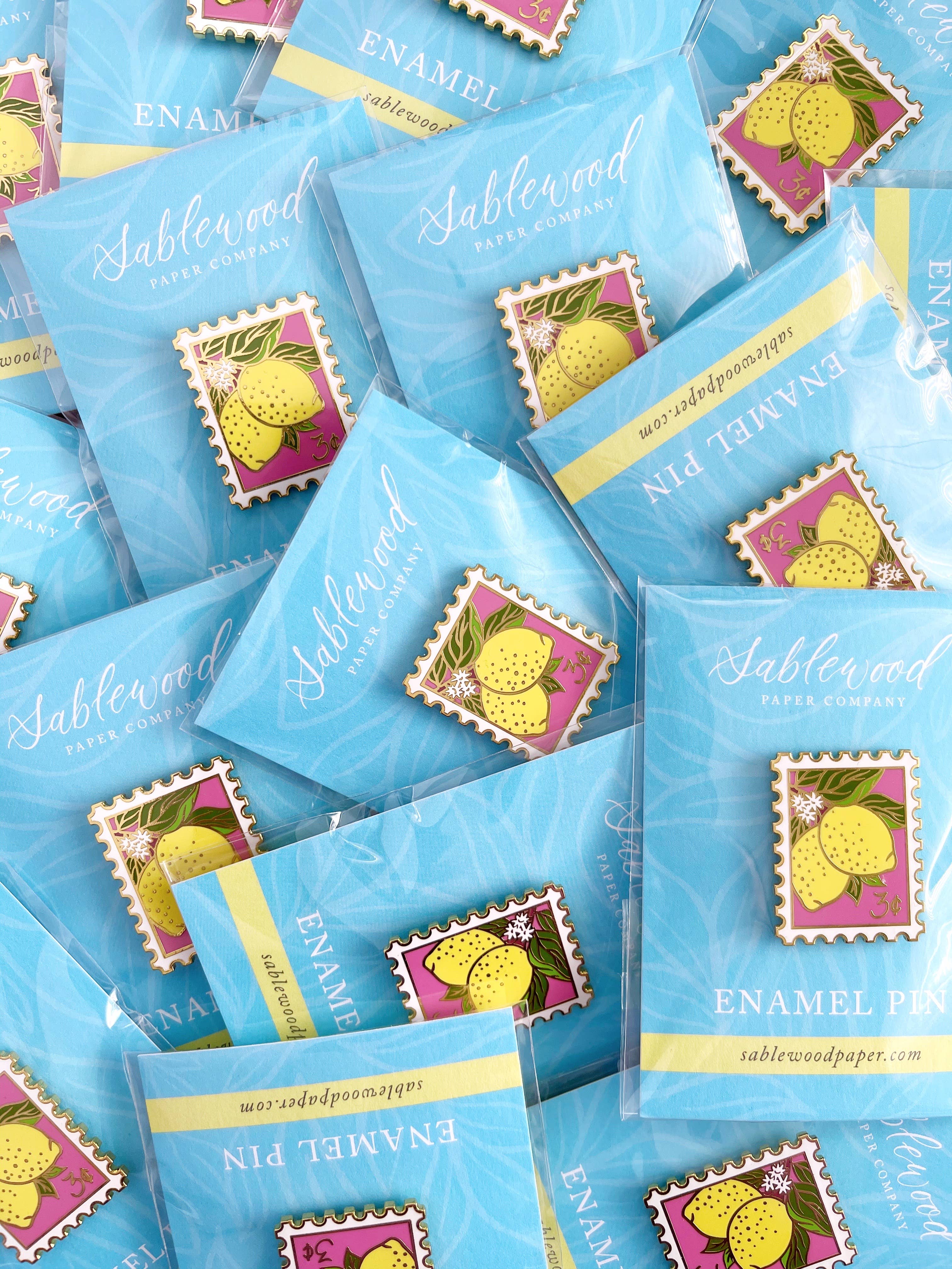 Sablewood Paper Company - Wholesale Lapel Pin/Button - Cheery Lemons Enamel Pin6