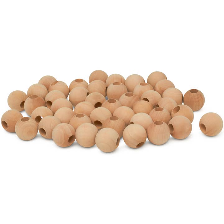1-1/4" Wood Ball Bead, 3/8" Hole for wholesale by Woodpeckers Crafts