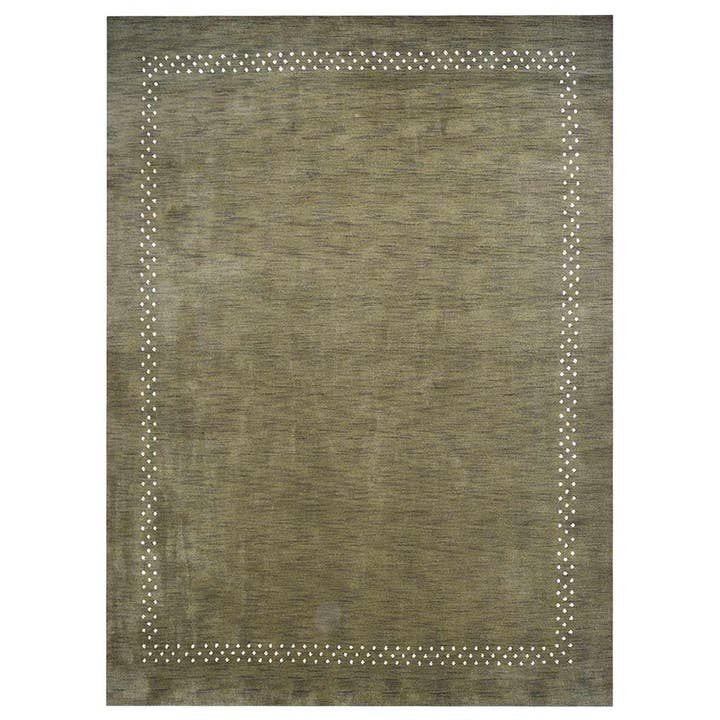 Hand Knotted Loom Wool Contemporary Green L0A531 for wholesale by Get My Rugs
