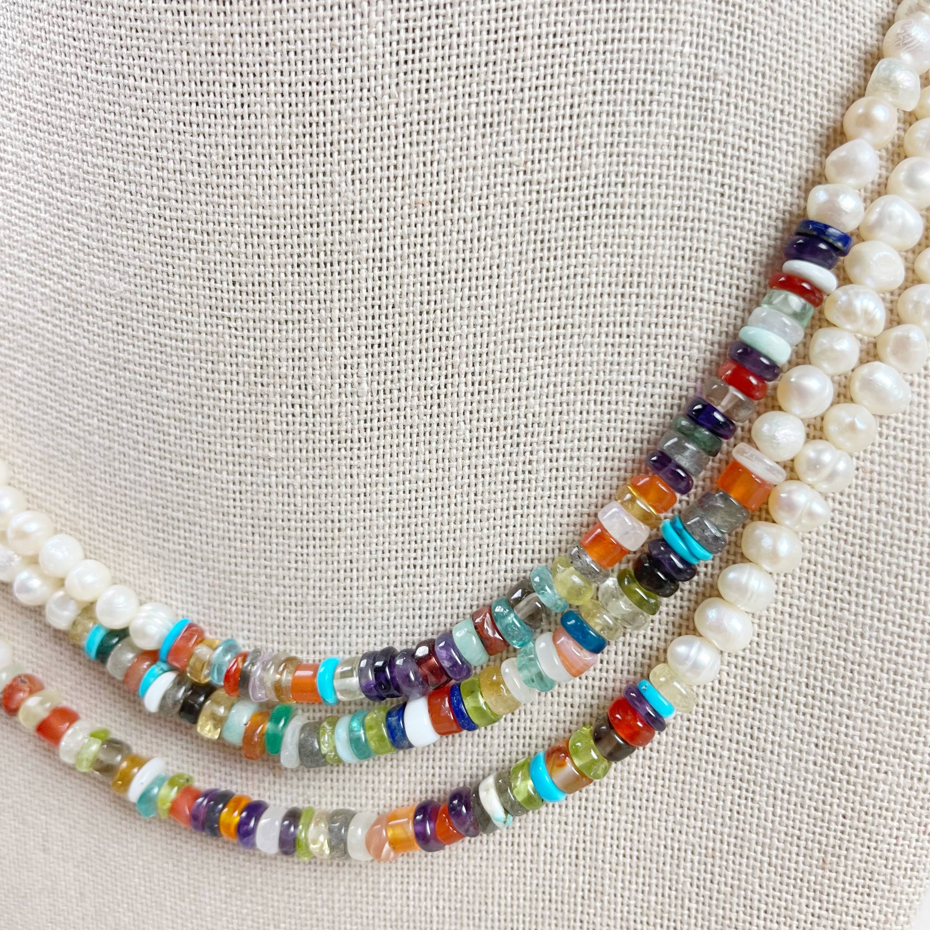 Ewelina Pas Jewelry - Wholesale Beaded/Pearl Necklace - Perla// Pearl Multi Gemstone Beaded Necklace7