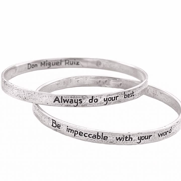 Jewelry Evolution - Wholesale Jewelry Set - The Four Agreements Double Bangle Set2