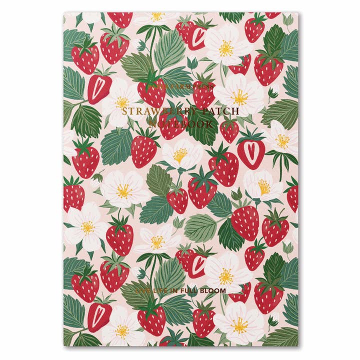 Paper Farm Press - Wholesale Notebook - Live Life in Full Bloom Strawberry Patch Stitched Notebook3
