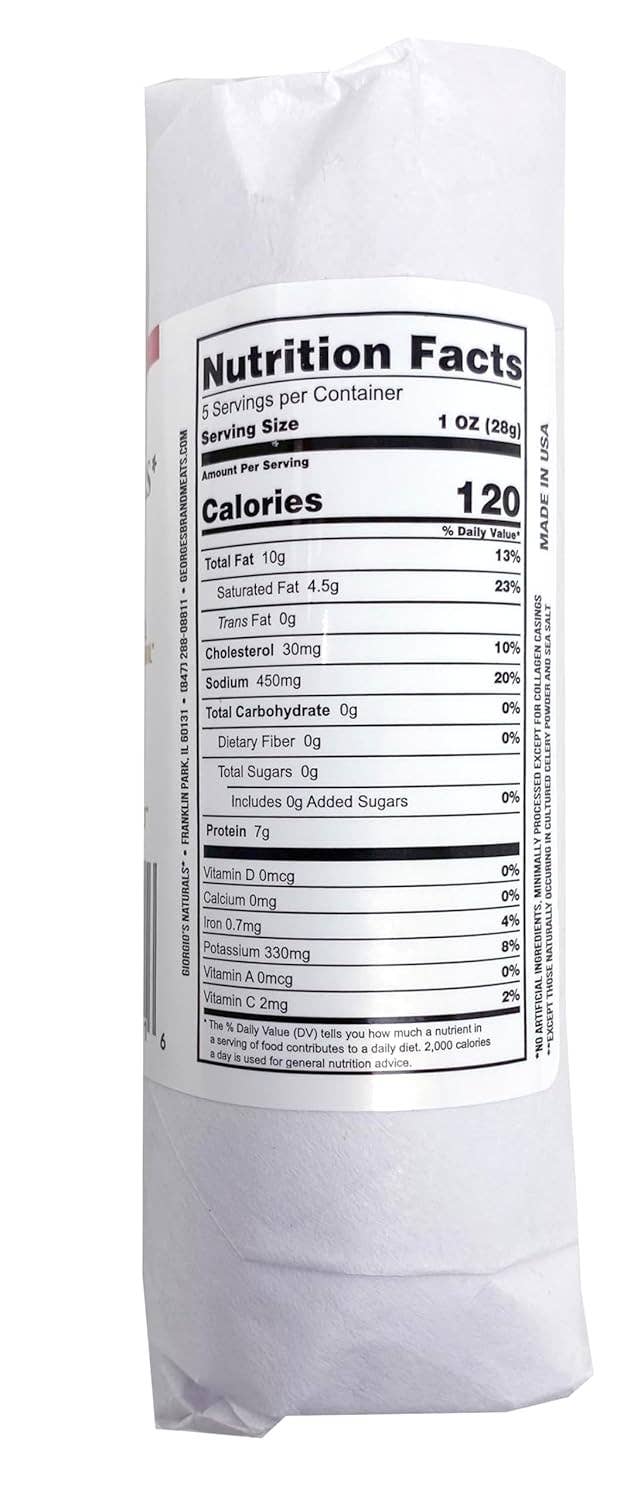 Giorgio's Naturals - Wholesale Salami - Mild Pure Beef Salami Retail Chub - All Natural3