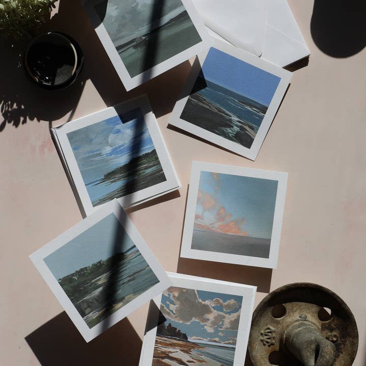 Sarah Madeira Day - Wholesale Stationery/Notecard Set - Sky and Sea Card Pack | 6 Landscape Cards with Envelopes (5.25” x 5.25”)6