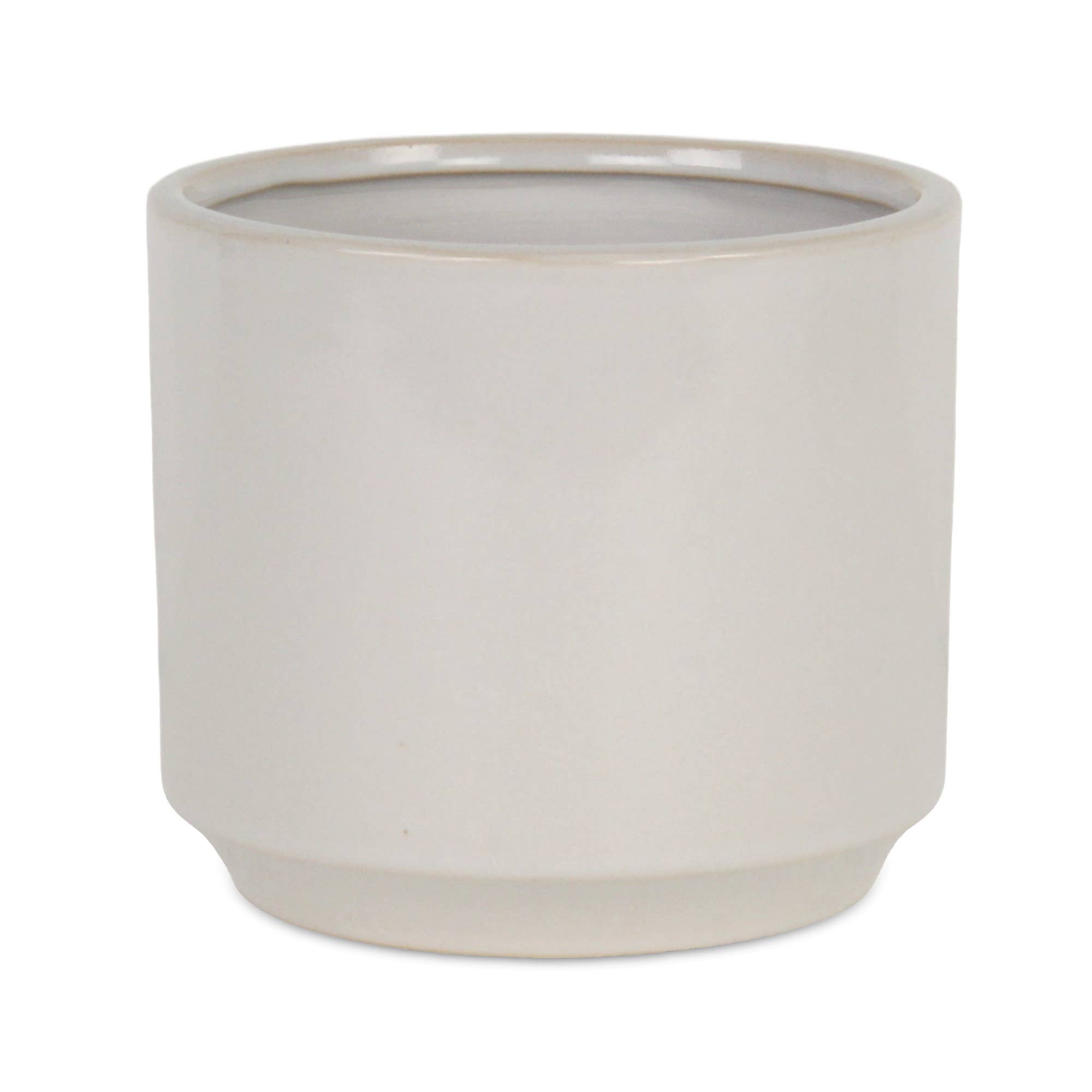 Cheungs Home Decor - Vendita all'ingrosso Vasi per piante - Elegora vaso in ceramica monocolore con lato dritto - bianco sporco4