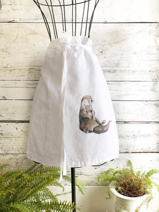 Tablier de café en lin français Otter pour la vente par Studio on Tenth