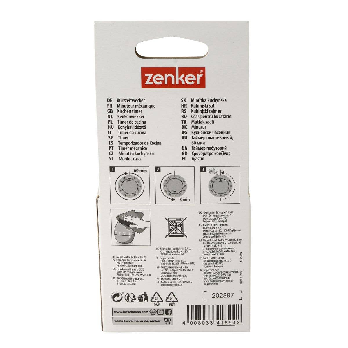 Zenker - Wholesale Timer - Zenker Egg Shaped Mechanical Kitchen Timer8