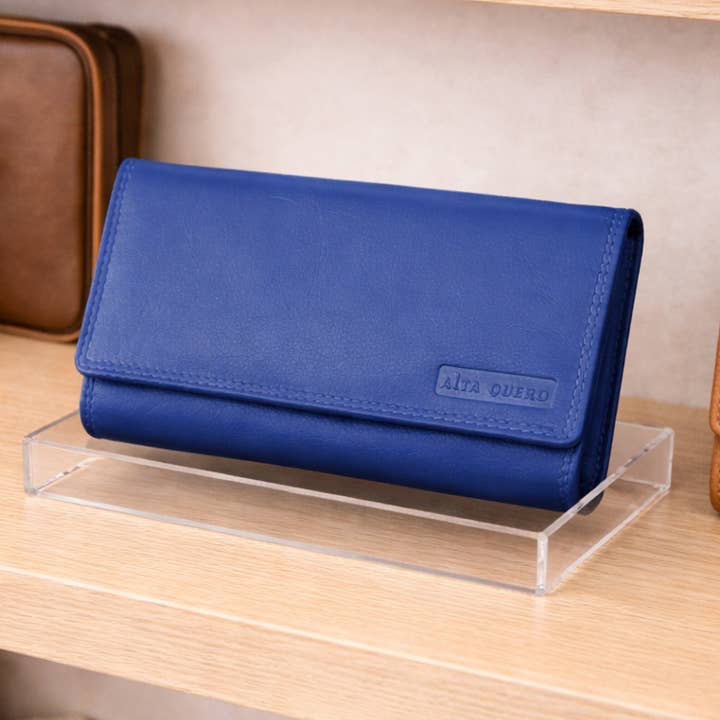 Äkta Läder Damplånbok – Blå för wholesale av Alta Quero