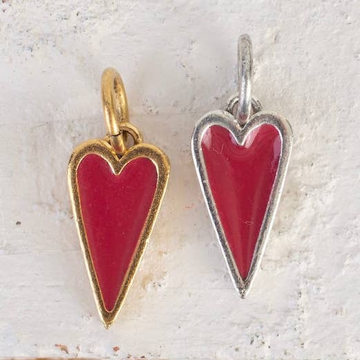 Ciondolo a forma di cuore con bacca rossa in oro o argento per la vendita all'ingrosso da parte di Bel Kai