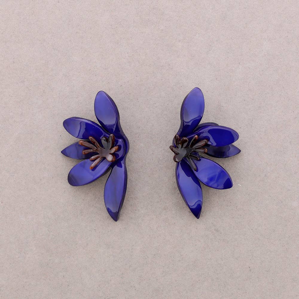 Sonata - Wholesale Snap Jewelry - Half Flower Resin Earrings9
