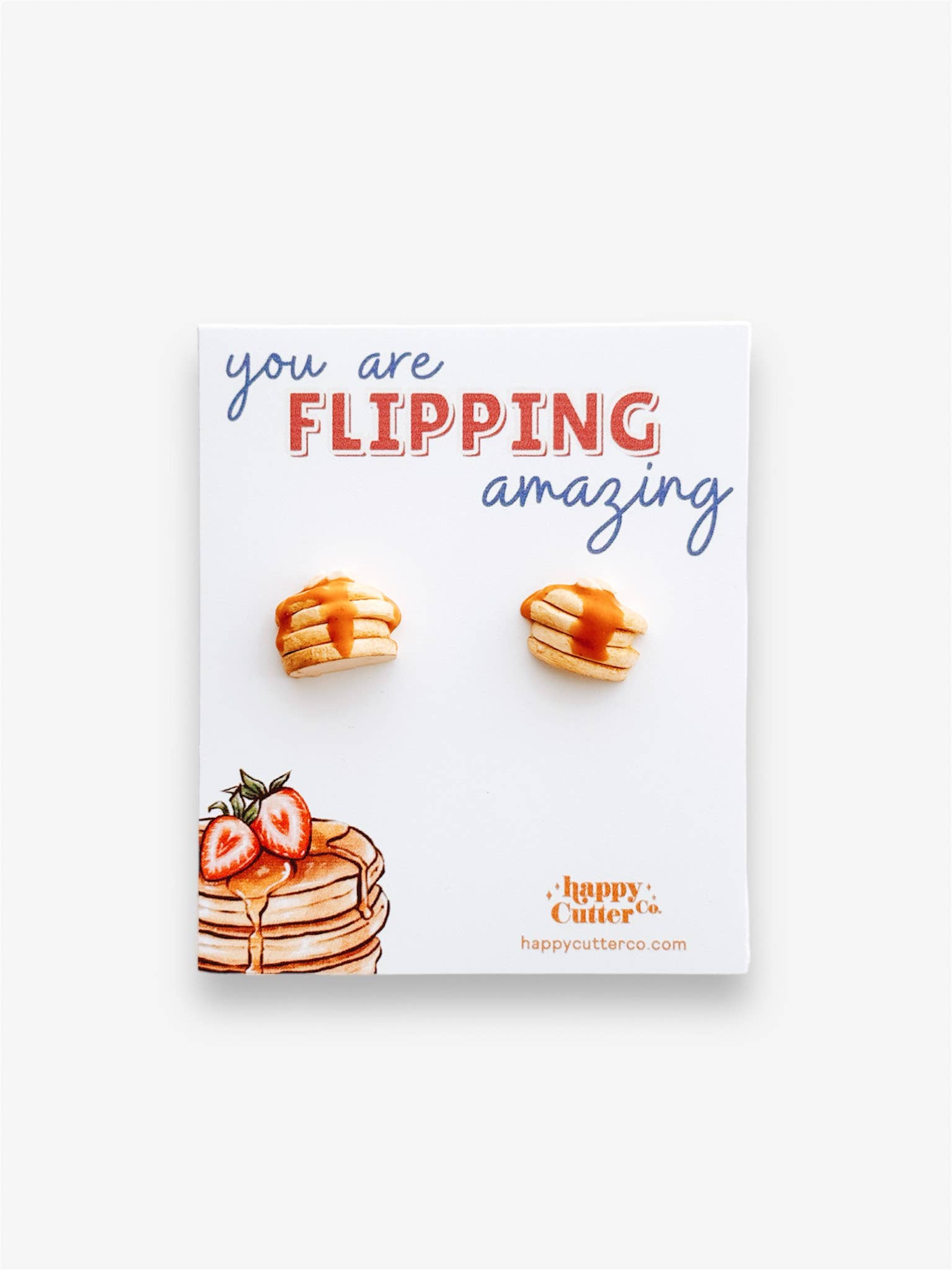 Happy Cutter Co - Wholesale Stud/Post Earrings - Flipping Amazing Pancake Stack Stud Earrings | Foodie Gift
