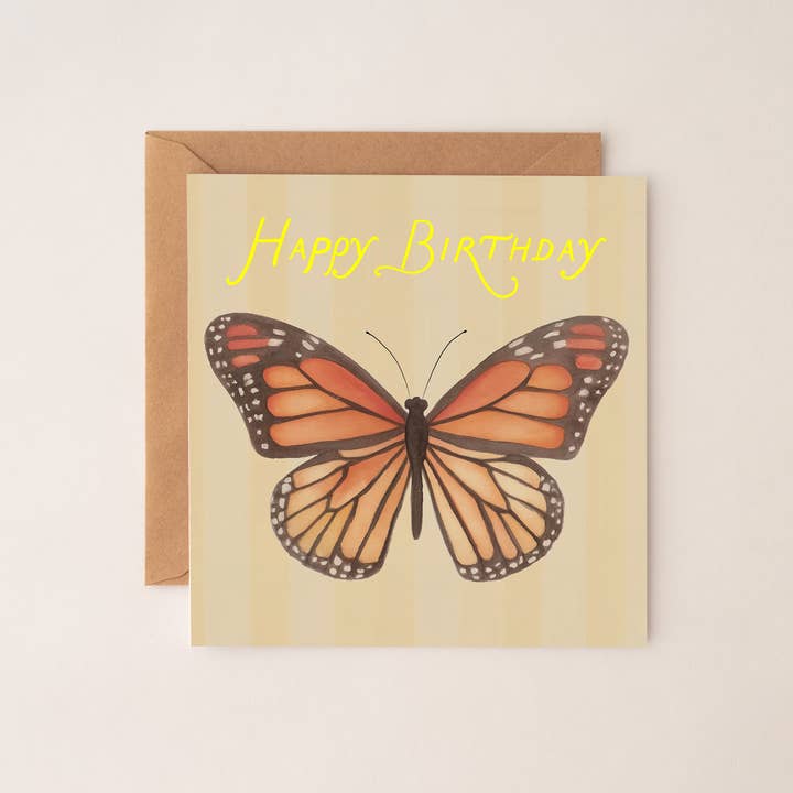 Carte de vœux d'anniversaire papillon | Carte fantaisiste pour la vente par Silly Goose Greeting Co.