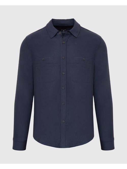 True Classic - Wholesale Button Down Shirt - Men's - Long Sleeve Shirt | Lightweight Flannel | Navy