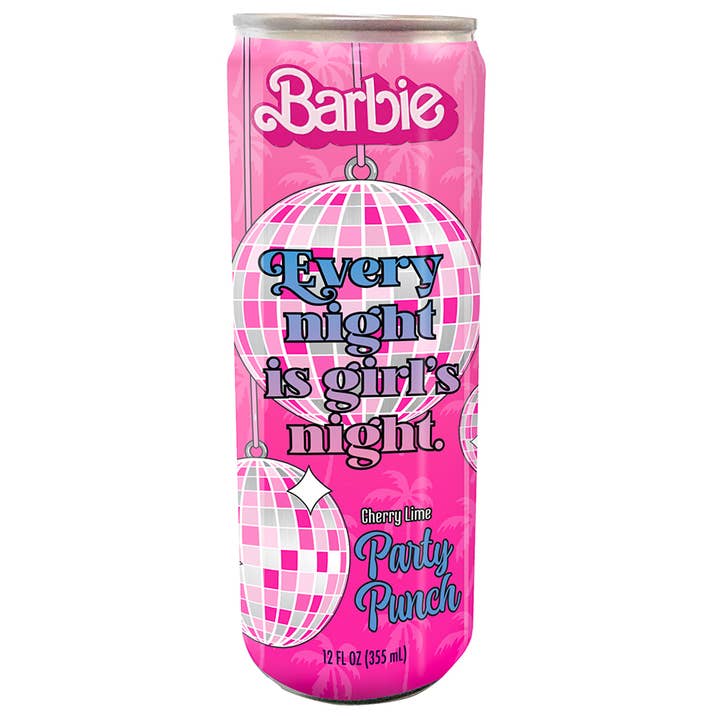 Grandpa Joe's Candy Shop - Wholesale Soda/Carbonated Drink - Barbie Cherry Lime Party Punch, 12fl oz, 12ct Cans