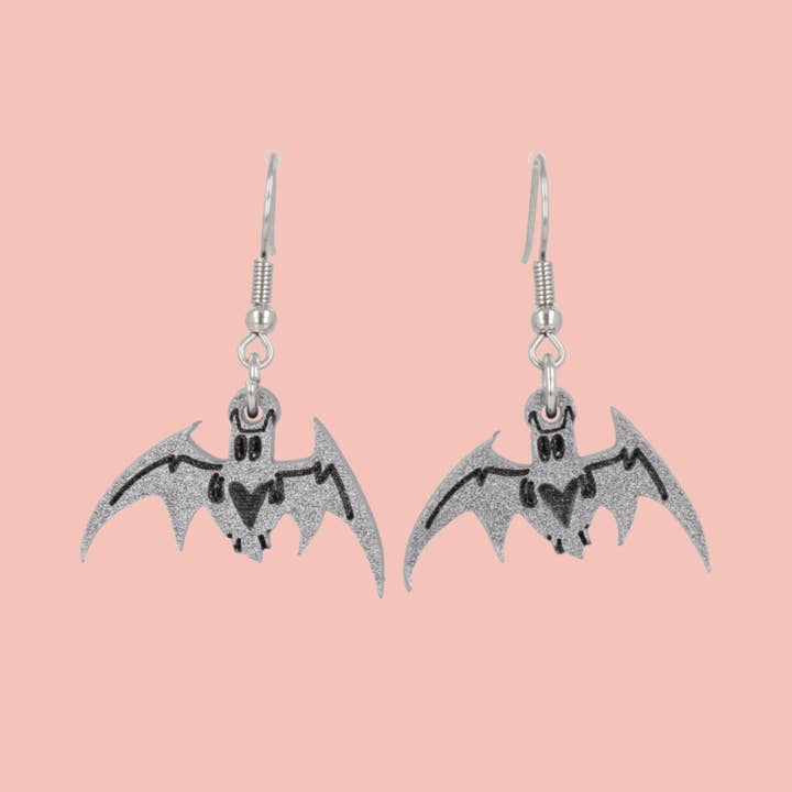 Love Bites! Bat Earrings - Silver for wholesale by Sour Cherry
