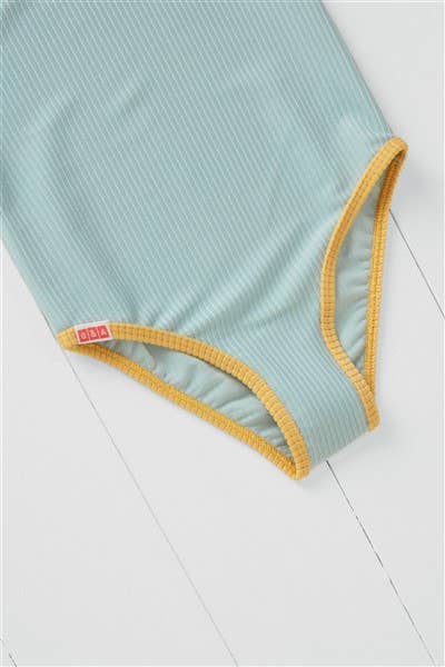 Pistachio Ribbed Kids Swimsuit for wholesale on Faire3
