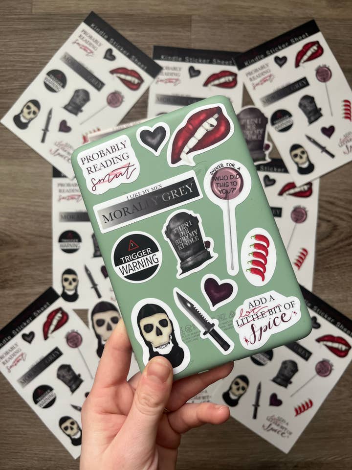 Hoja de pegatinas Kindle de romance oscuro para venta al por mayor de Jessi's Messes
