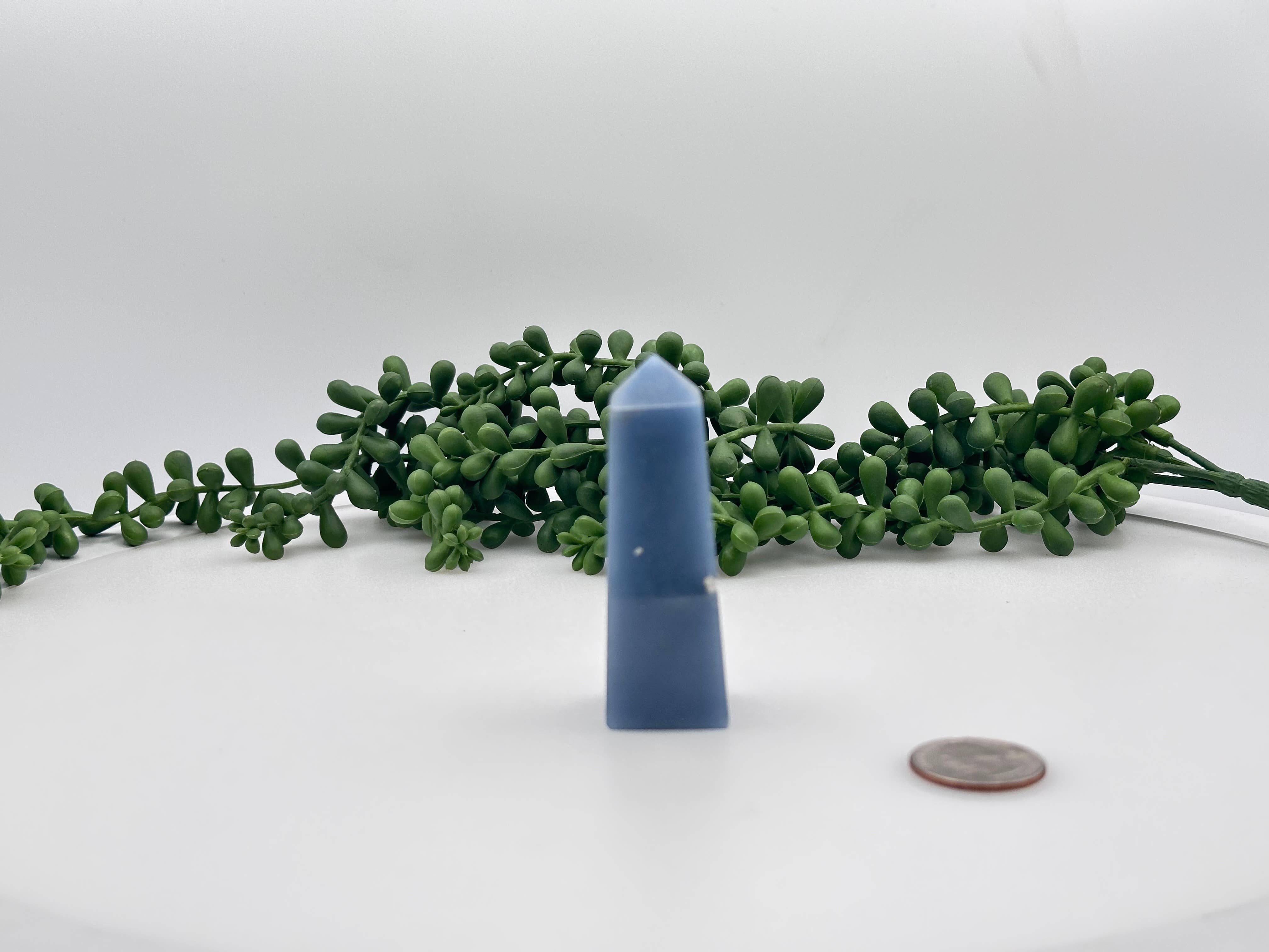 Meraki Gemstones - Wholesale Spirituele steen/kristal - Angeliet Edelsteen Toren Obelisk 4 Facetten 7,5CM Ongeveer1