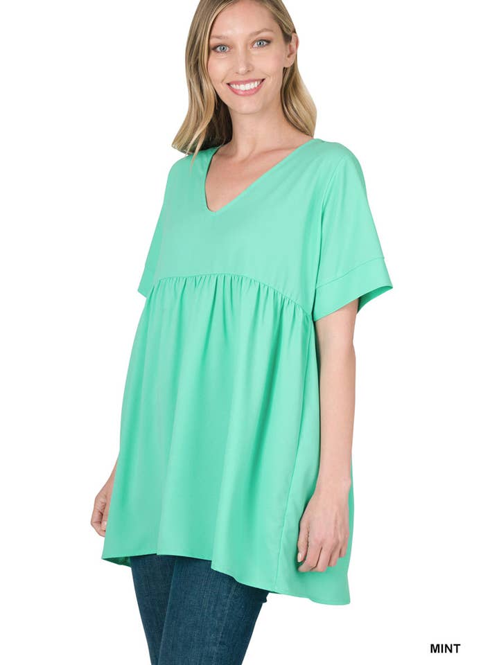42POPS - Wholesale Blouse - Women's - ....SI-15953 Empire Waist Shirring Tunic