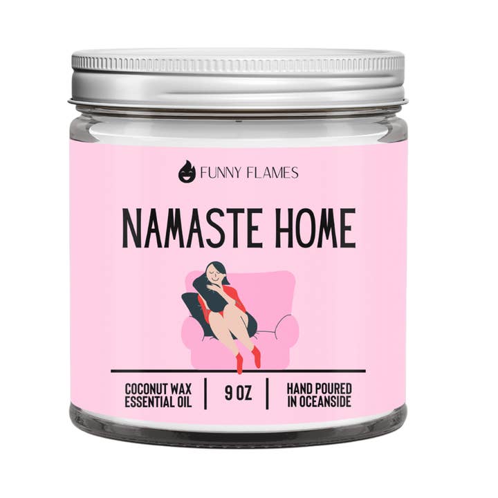 Namaste Home Candle -9 oz for wholesale by Funny Flames Candle Co - Les Creme