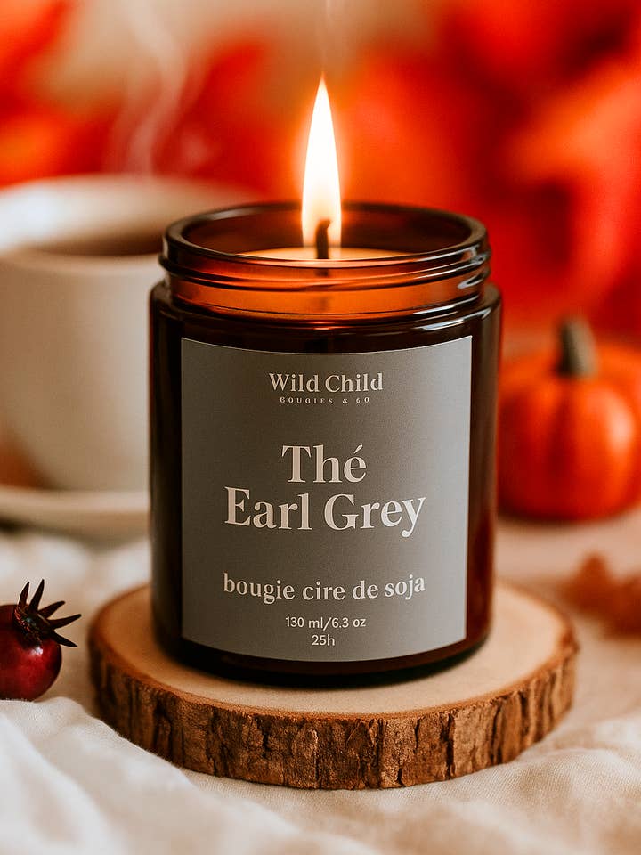 “Earl Grey Tea” - Natural scented candle - 25h for wholesale by WILD CHILD Bougies & Co