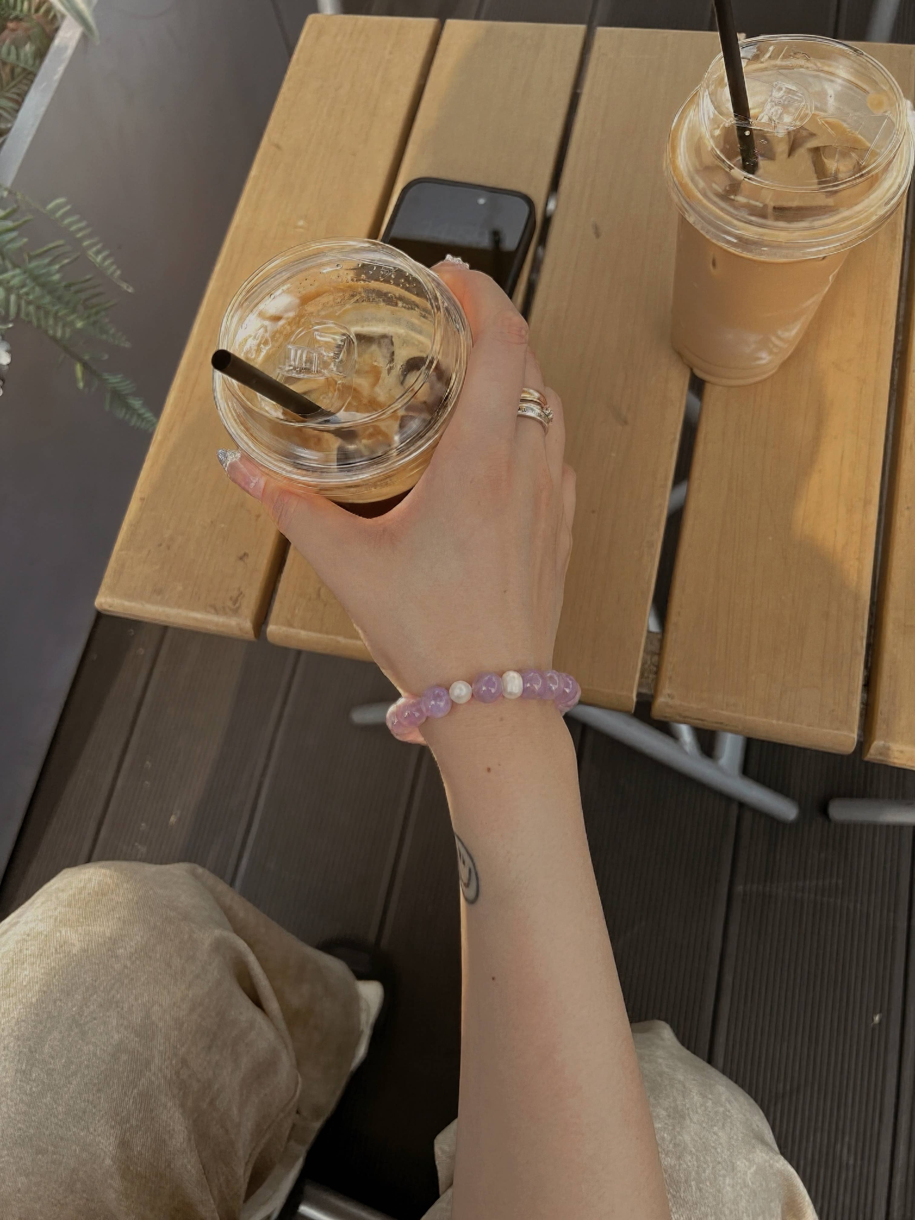 Amaré - Wholesale Beaded Bracelet - Lavender Amethyst & Pearl Bracelet – 10mm Beaded Gemstone8