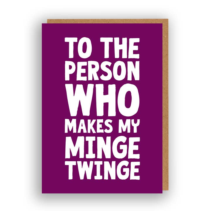 The Sweary Card Co - Wholesale Love Card - Minge Twinge Card