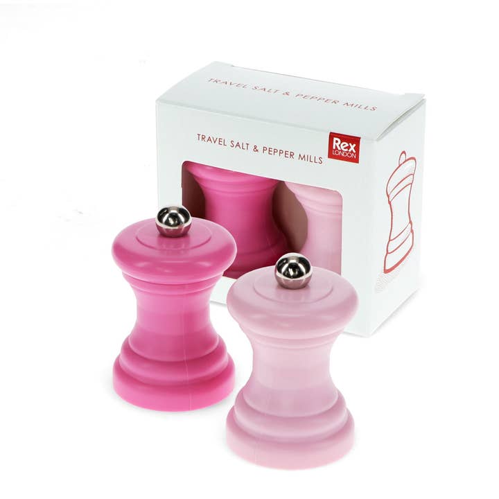 Rex London UK - Wholesale Salt & Pepper Shaker Set - Travel Salt & Pepper Mill Set - Pink