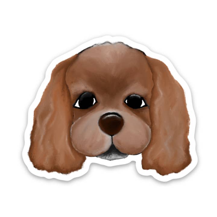 Cavalier King Charles Spaniel (Ruby) - Sticker voor wholesale door Kevin & Kaia