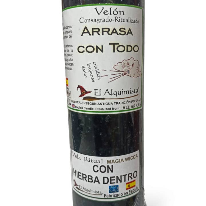 El Alquimista - Wholesale Meditation Supplies - VELON WITH HERBS INSIDE AND OIL SWEEPS EVERYTHING AWAY